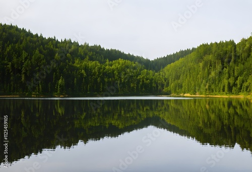 reflection of trees in the lake