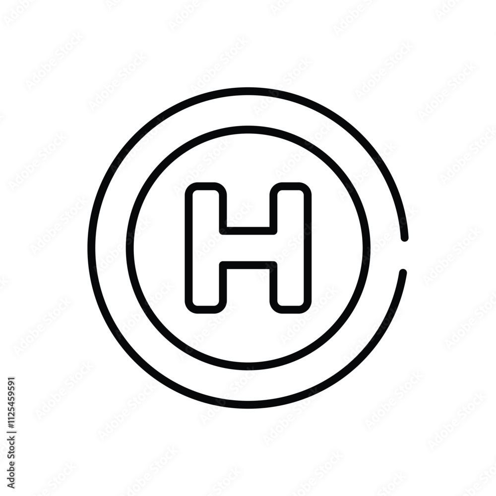 Helipad vector icon Helipad vector icon