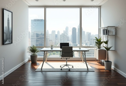 Modern office space with city view