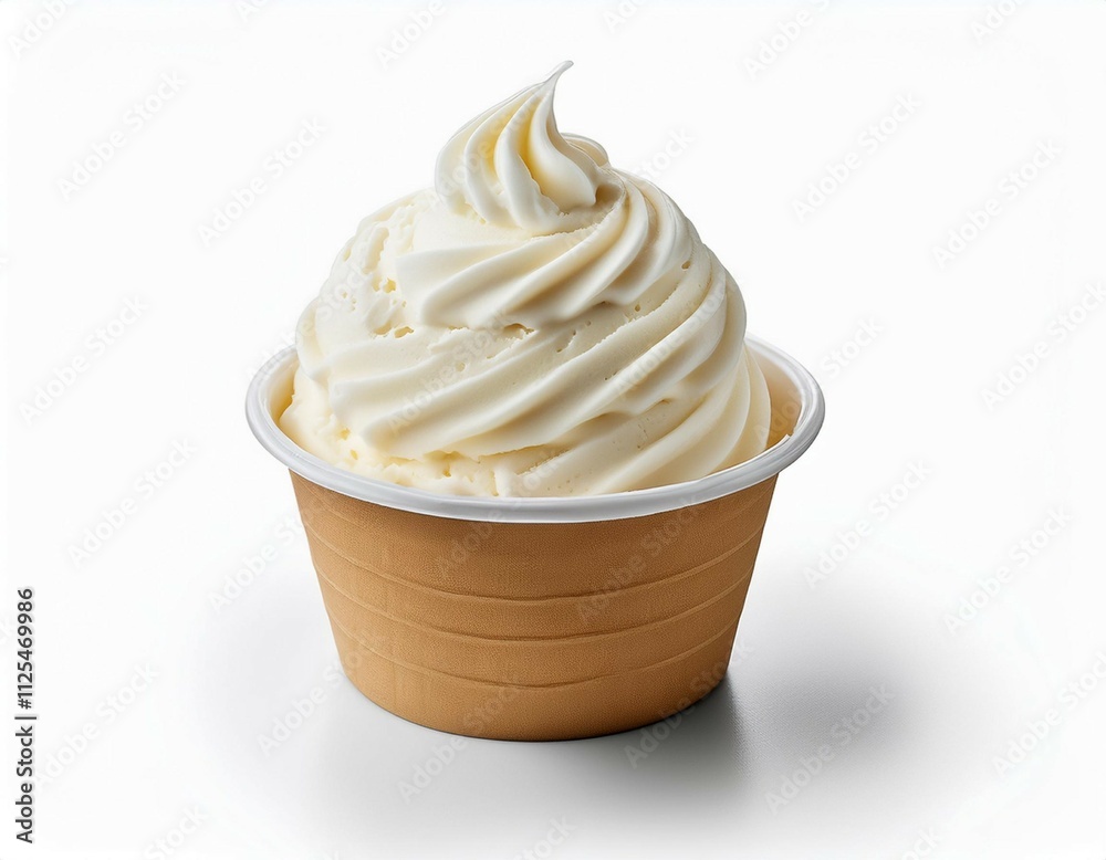 isolated on a white background close up of ice cream with the top of the ice cream cup isolated on a white background close up of ice cream with the top of the ice cream cup