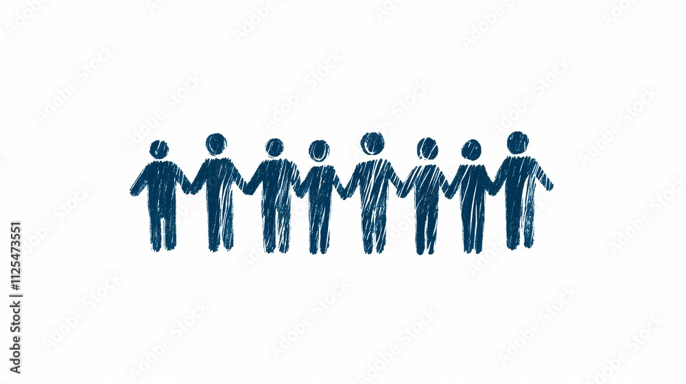 Stylized abstract human figures of collaboration and the importance of community in success. Stylized abstract human figures of collaboration and the importance of community in success.