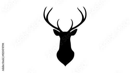 deer head silhouette, deer outline vector shape illustration