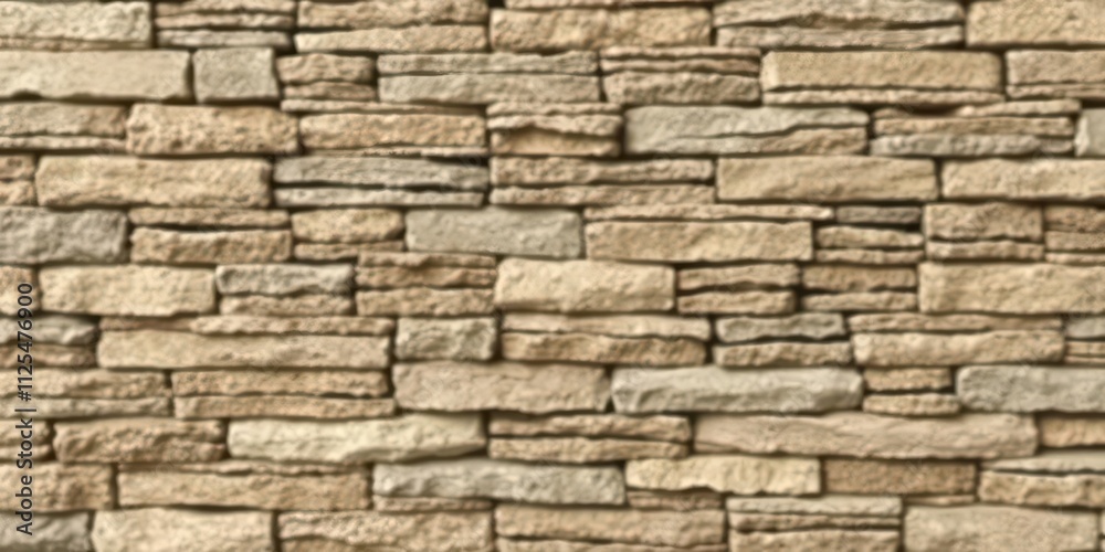 Horizontal stacked stone wall background perfect for adding texture to designs, wall