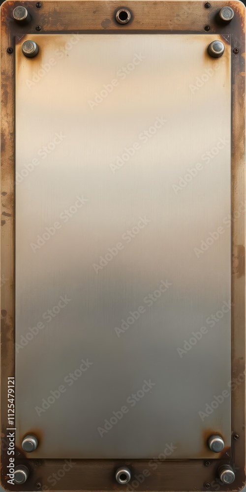 Fine brushed metal plate with modern design, industrial style, steel, brushed Fine brushed metal plate with modern design, industrial style, steel, brushed