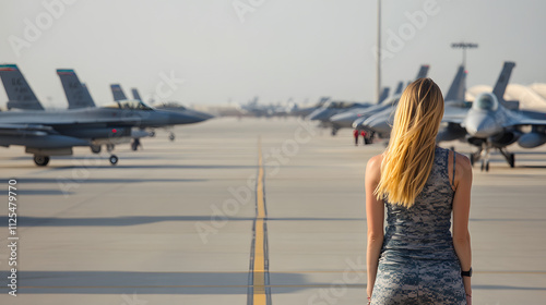 A U.S. Army airbase in the United Arab Emirates with fighter jets ready for deployment. photo