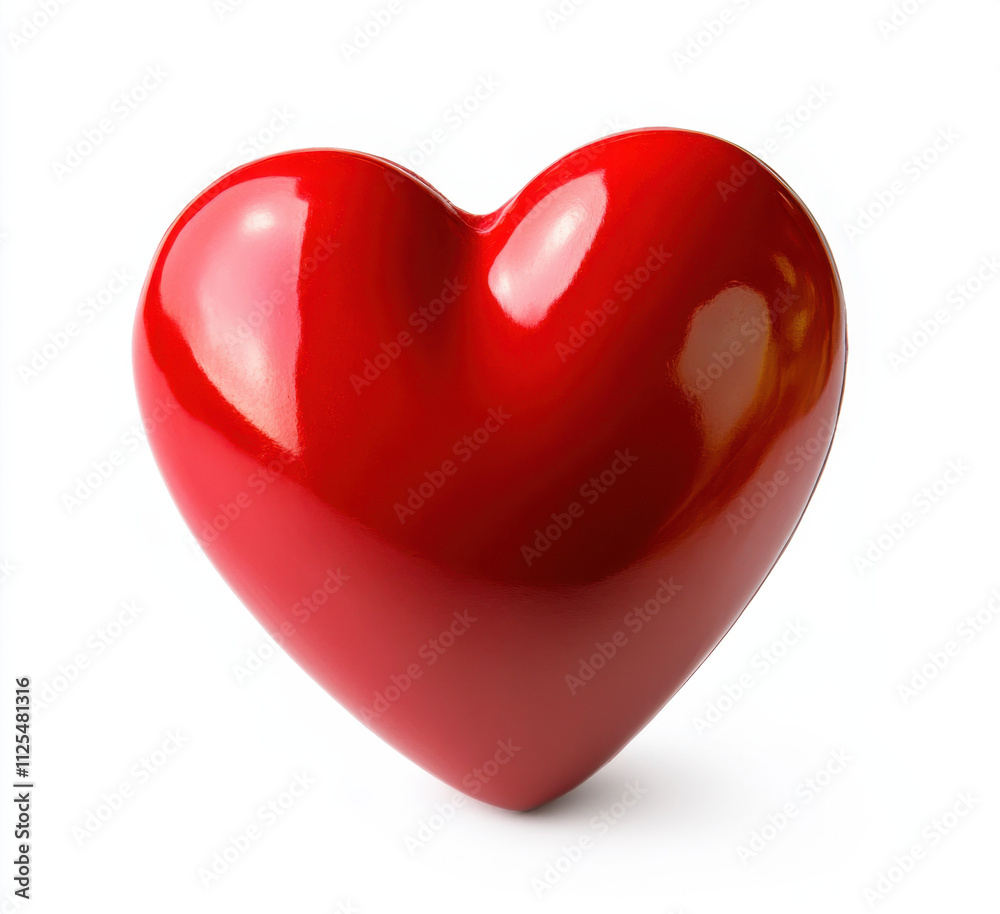 Red heart isolated on white background