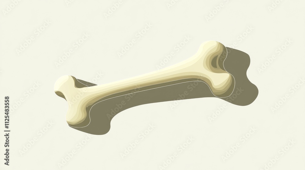 Single bone casting shadow on white background Single bone casting shadow on white background