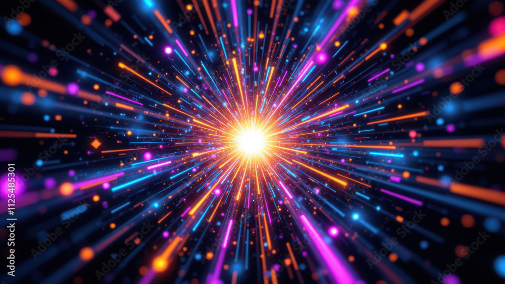 Naklejka premium Stellar explosion in cosmic space with vibrant colors.