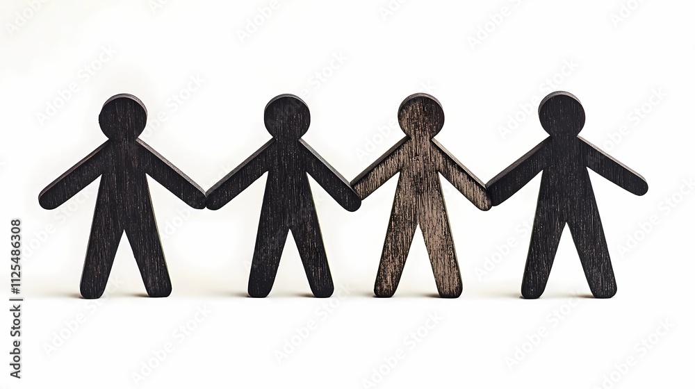 Abstract human figures interconnected in a circular design, symbolizing teamwork, collaboration, and unity in achieving shared goals and mutual success. Abstract human figures interconnected in a circular design, symbolizing teamwork, collaboration, and unity in achieving shared goals and mutual success.