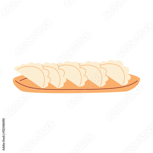Dumplings on a plate. A traditional Asian dish.