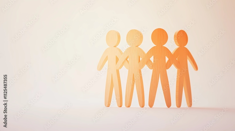 Abstract human figures interconnected in a circular design, symbolizing teamwork, collaboration, and unity in achieving shared goals and mutual success.