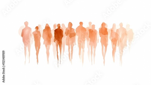 Abstract human figures symbolizing teamwork, unity, and collaborative group effort