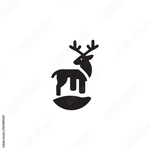 Elegant deer form icon design