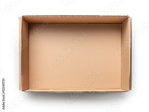 Cardboard box ready for use in organizing or shipping items at home or office photo