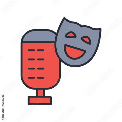 parody icon. vector.Editable stroke.linear style sign for use web design,logo.Symbol illustration.