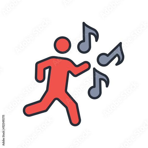silly dance icon. vector.Editable stroke.linear style sign for use web design,logo.Symbol illustration.