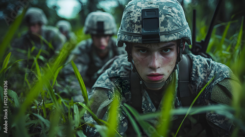 Soldiers participating in jungle survival training on a U.S. Army base in Thailand.