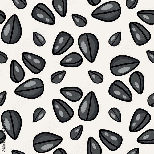 Sunflowers Seeds Seamless Pattern.