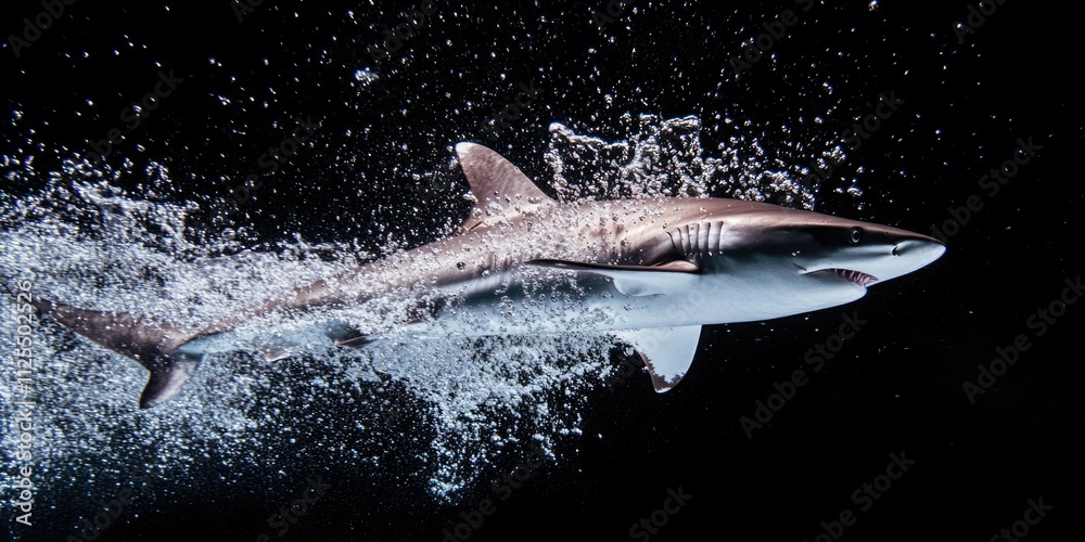 Fototapeta premium Thrilling Underwater Shark Encounter