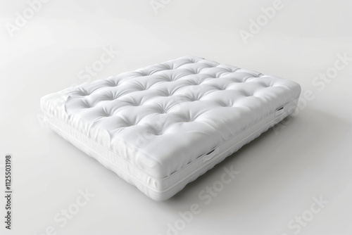 Comfortable white mattress isolated on white background.