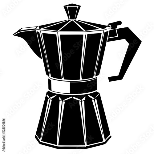 Moka Pot Icon: A sleek silhouette of a classic moka pot, evoking the rich aroma and ritual of brewing a perfect cup of coffee.  