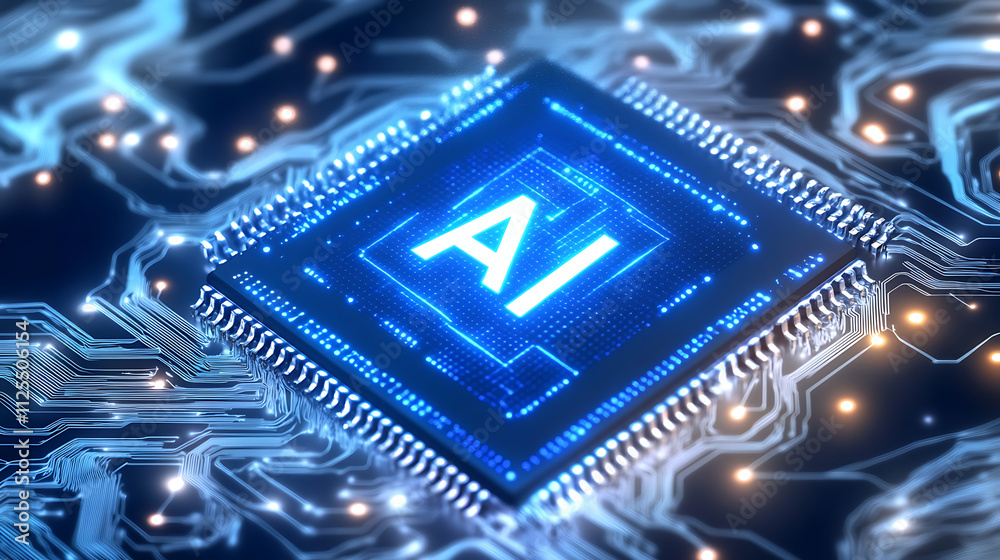 Futuristic Computing Chip for AI and Data Processing Futuristic Computing Chip for AI and Data Processing