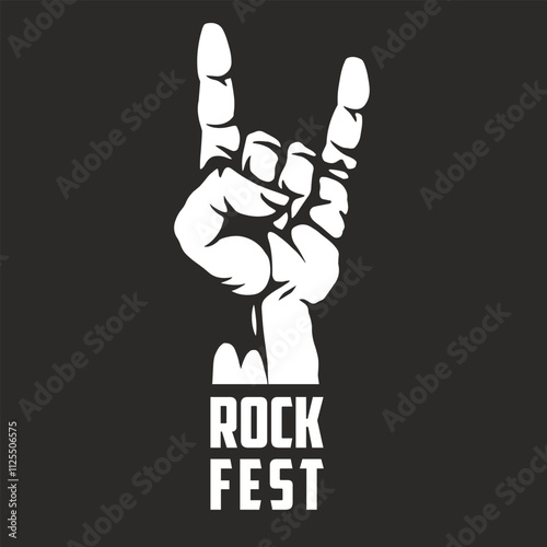 Rock fest hand gesture sign expressing excitement