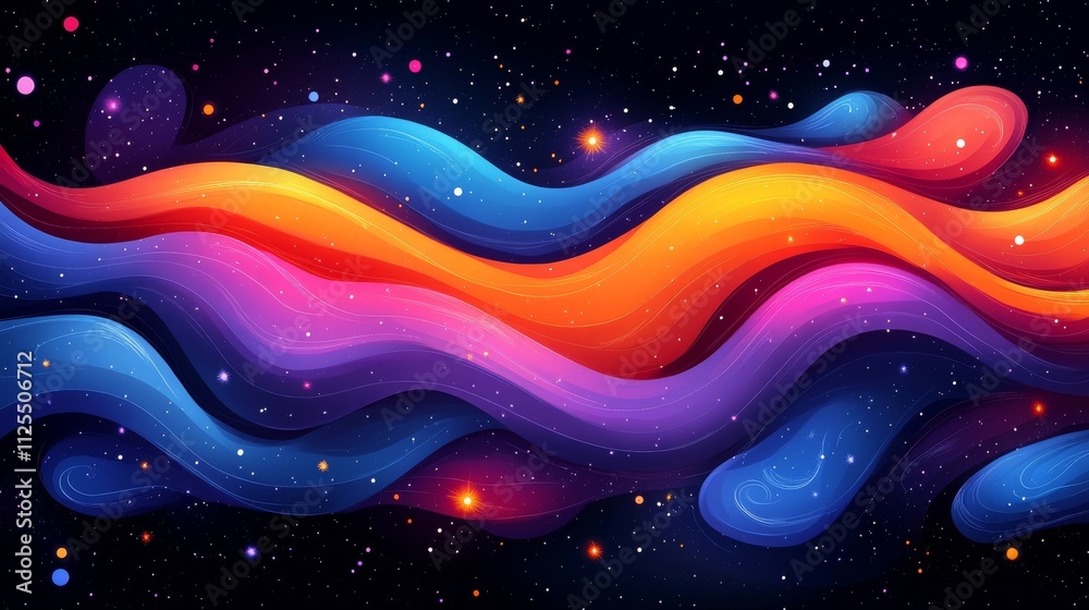 Vibrant Abstract Background with Ripples and Constellations Vibrant Abstract Background with Ripples and Constellations