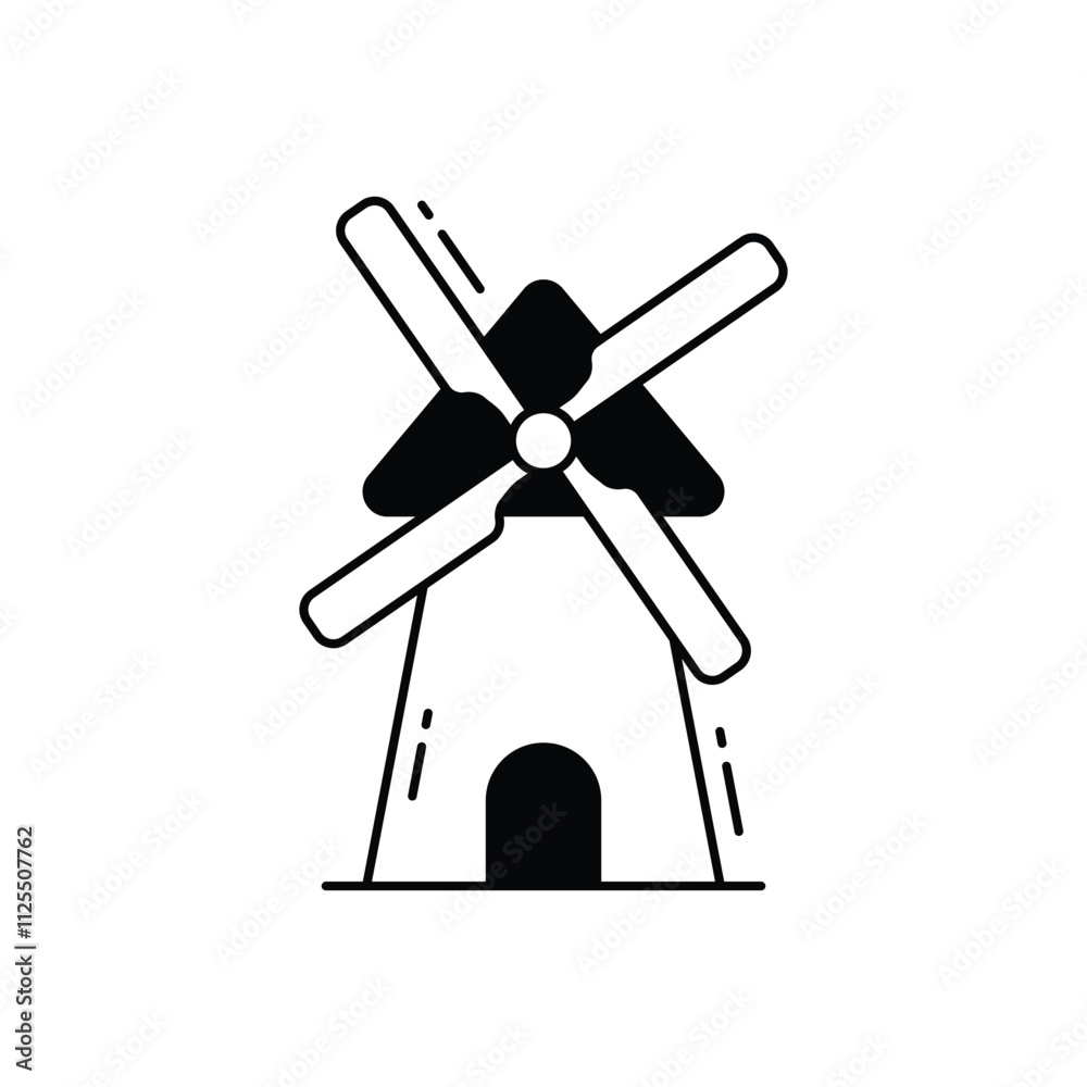 Windmill vector icon
