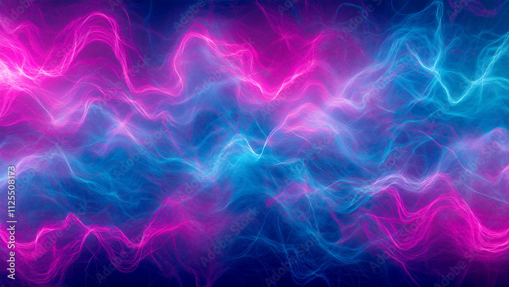Digital art design showcasing glowing pink and blue energy waves, creating a mesmerizing flow. This abstract wallpaper with its smooth, fluid lines gives off an ethereal vibe. Digital art design showcasing glowing pink and blue energy waves, creating a mesmerizing flow. This abstract wallpaper with its smooth, fluid lines gives off an ethereal vibe.