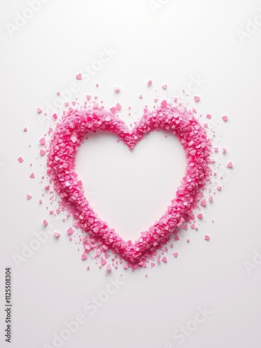 Pink confetti splash heart shape white hole center, splash, party