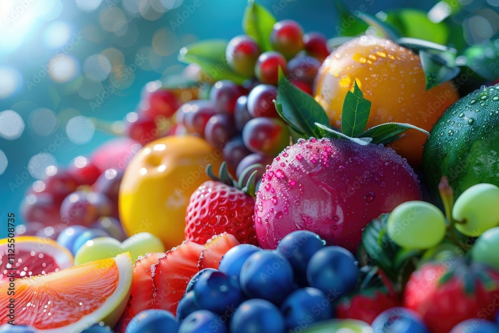 A close-up shot of various fruits arranged together A close-up shot of various fruits arranged together