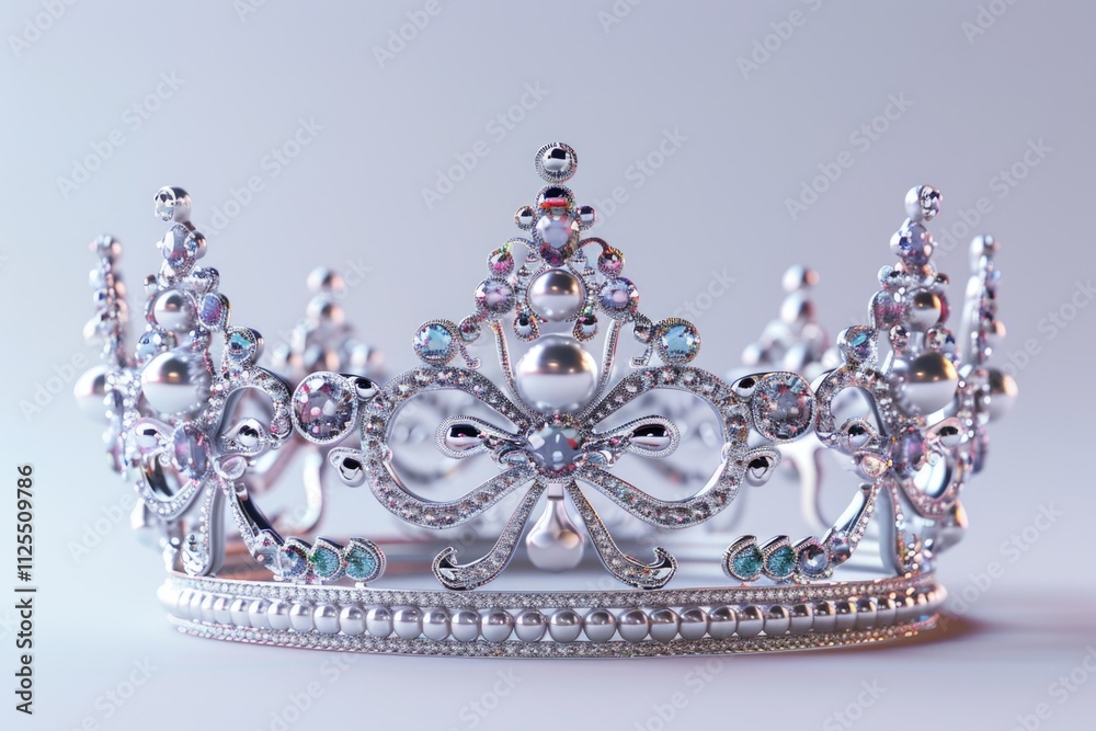 A luxurious crown decorated with numerous precious stones and gems A luxurious crown decorated with numerous precious stones and gems