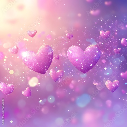 Sparkling pink hearts glitter love background high resolution wallpaper