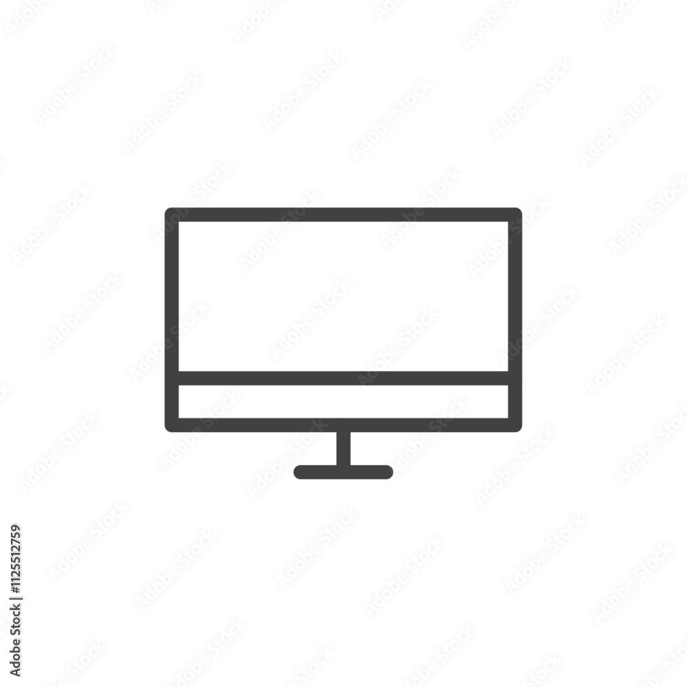 desktop computer icon Vector logo outline desktop computer icon Vector logo outline