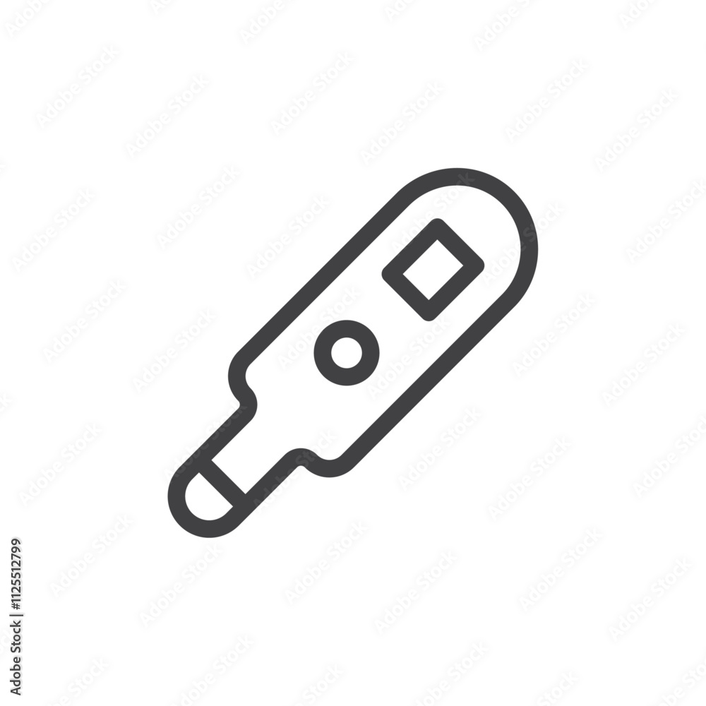 Digital thermometer icon Vector logo outline Digital thermometer icon Vector logo outline