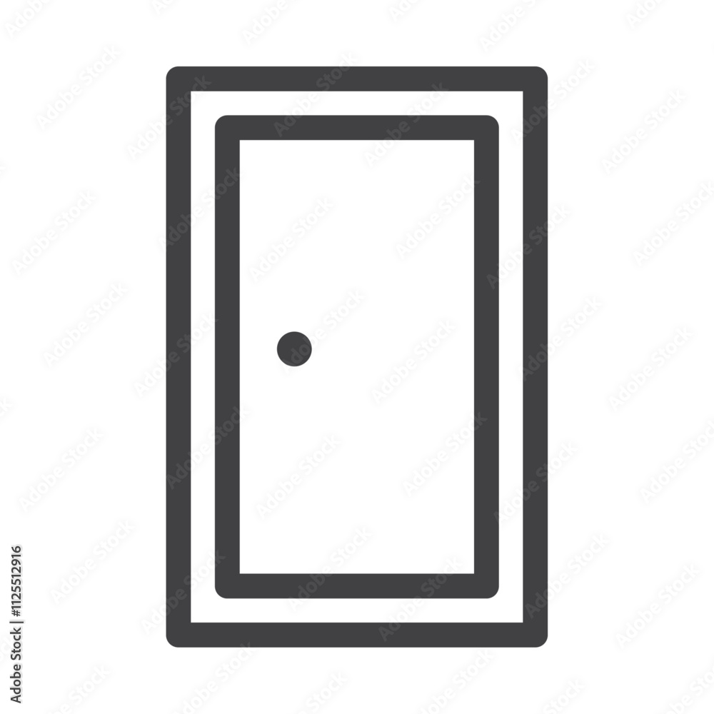 Door front icon Vector logo outline Door front icon Vector logo outline