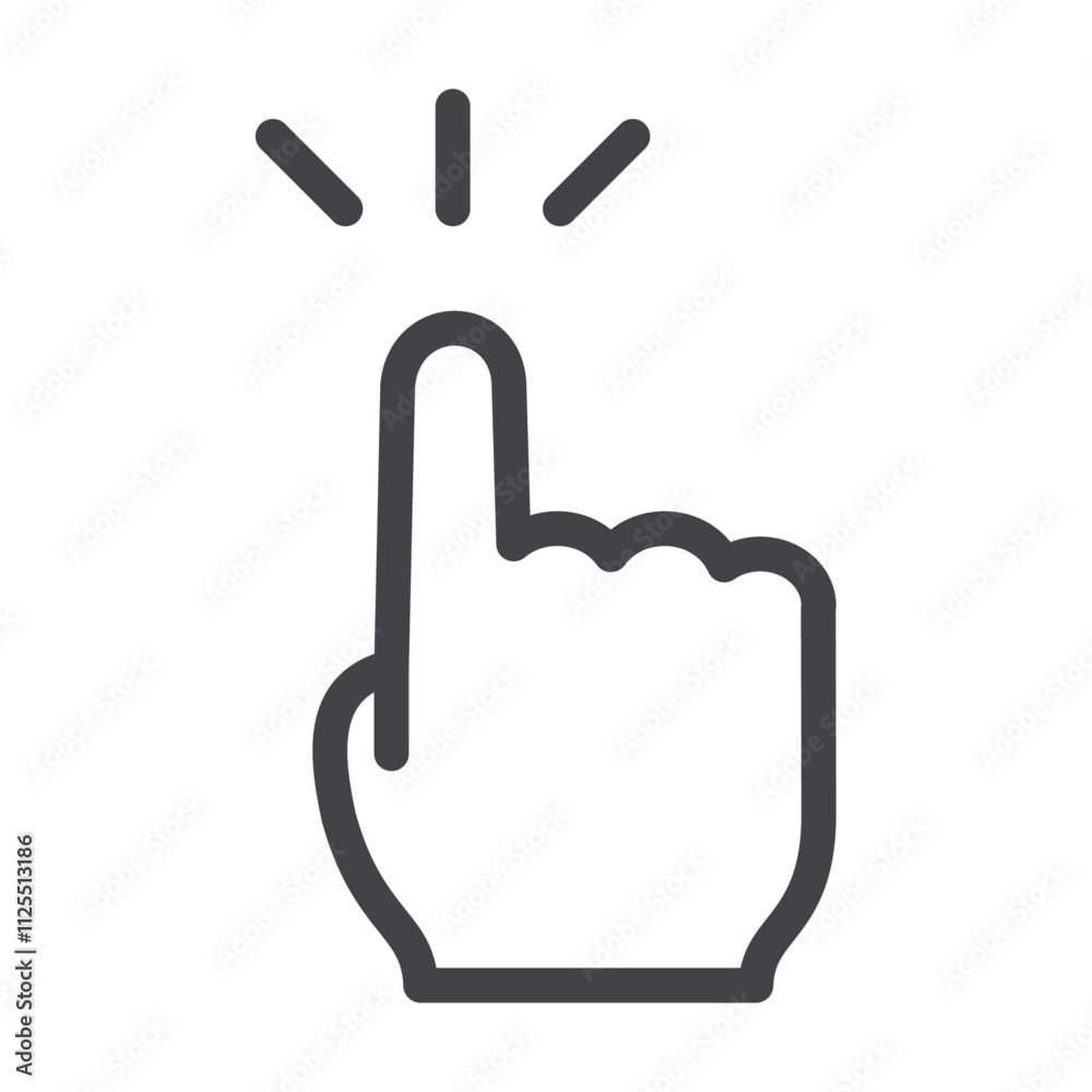 Finger press icon Vector logo outline Finger press icon Vector logo outline