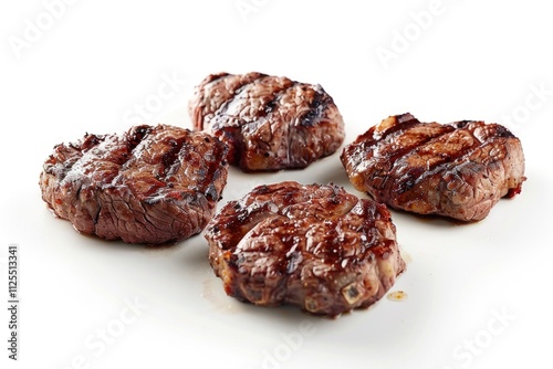 Wallpaper Mural Freshly cooked steak patties served on a clean white plate, ready for serving Torontodigital.ca