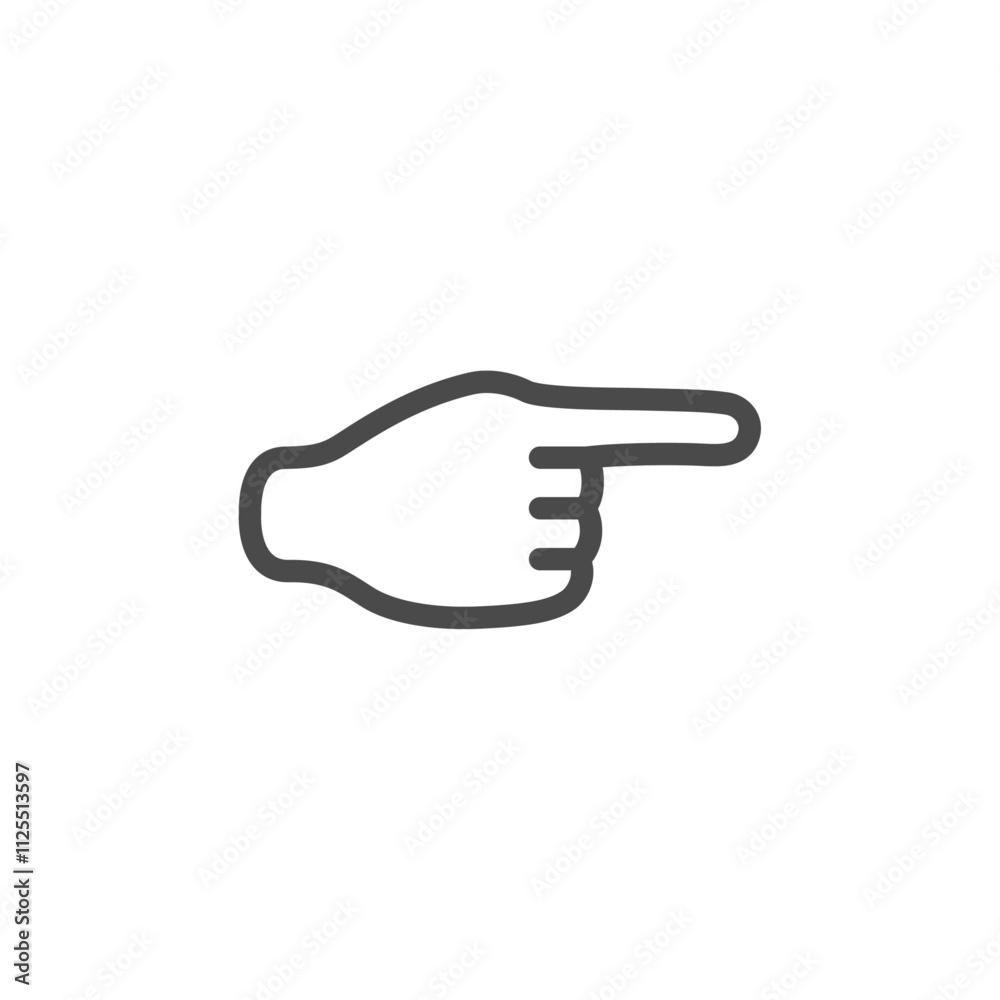 Hand with pointing finger icon Vector logo outline Hand with pointing finger icon Vector logo outline