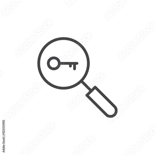 Keyword research icon Vector logo outline