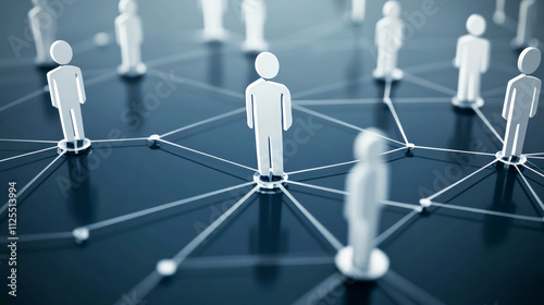 Abstract network of interconnected figures symbolizing communication and connectivity