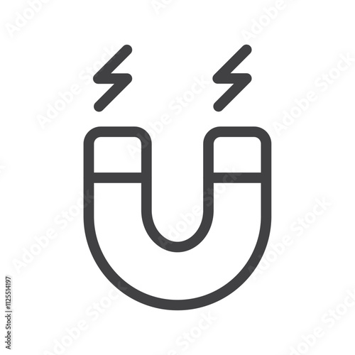 Magnetism icon Vector logo outline