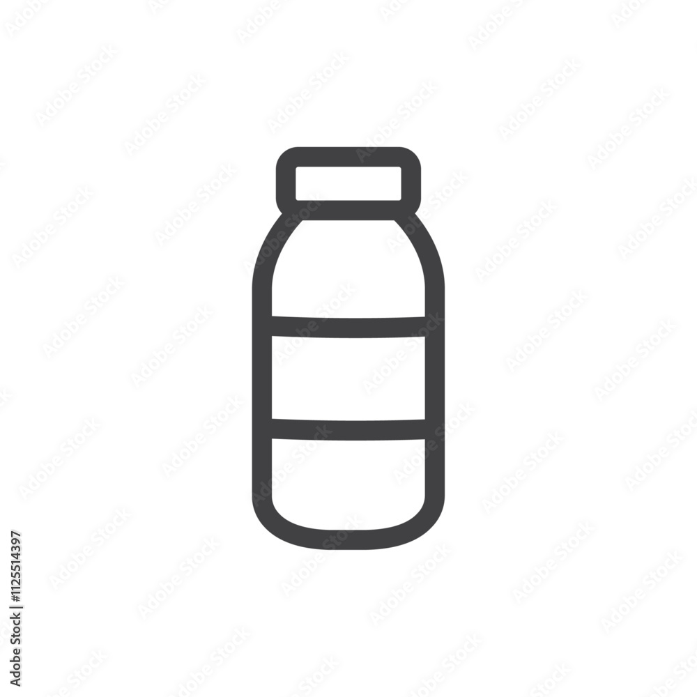Milk bottle icon Vector logo outline Milk bottle icon Vector logo outline