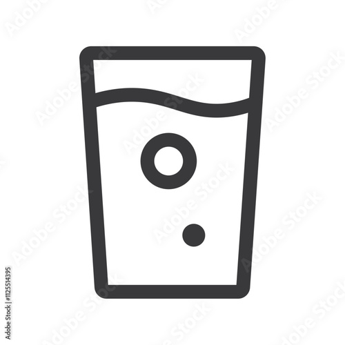 Mineral water glass icon Vector logo outline