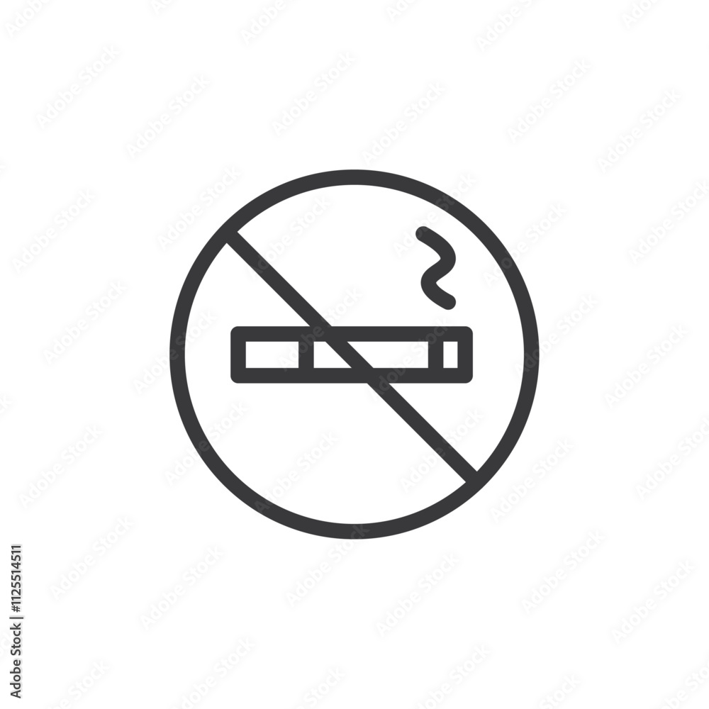 No smoking cigarette icon Vector logo outline No smoking cigarette icon Vector logo outline
