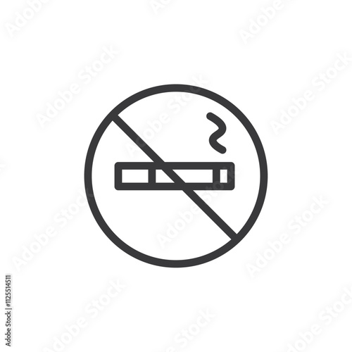 No smoking cigarette icon Vector logo outline