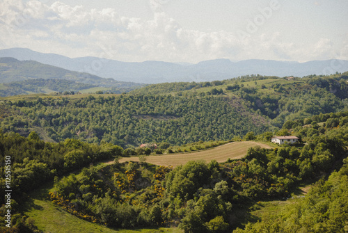 Canvas Print hillside view of Montone, Umbria, Italy.