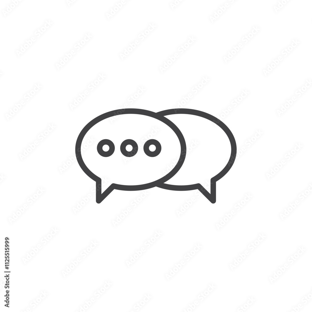 Speech balloons message icon Vector logo outline Speech balloons message icon Vector logo outline