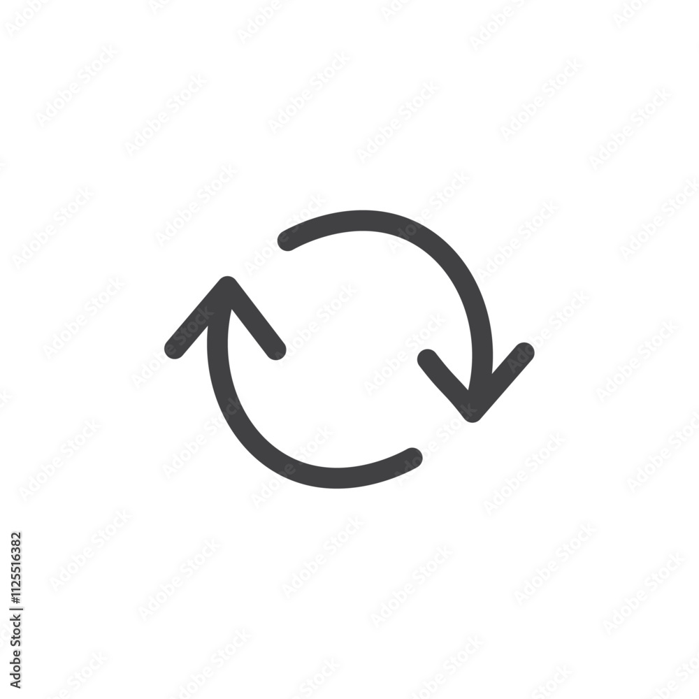 Two circular arrows icon Vector logo outline Two circular arrows icon Vector logo outline